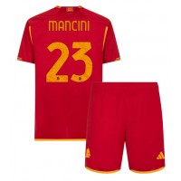 AS Roma Gianluca Mancini #23 Hjemmedraktsett Barn 2023-24 Kortermet (+ Korte bukser)